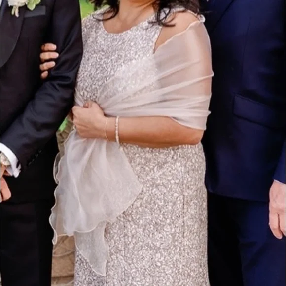 Alex Evenings Womens Long Sleeveless Dress with Custom Etsy Shawl - Picture 6 of 7